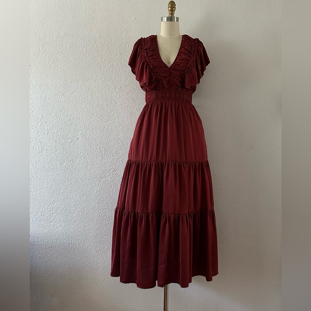 Boho copper/rust, short sleeve dress